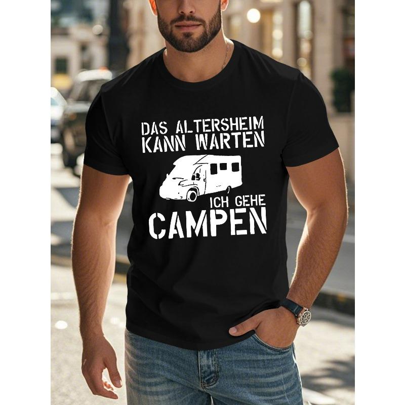 

European sizes German RV Camping Crinkle Plus Size Men s T-Shirt, PLUS SIZE 4XL чорний