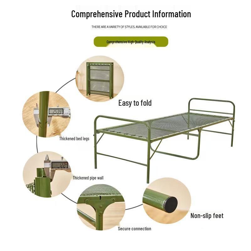 Military Green Economy Single Folding Wire Bed