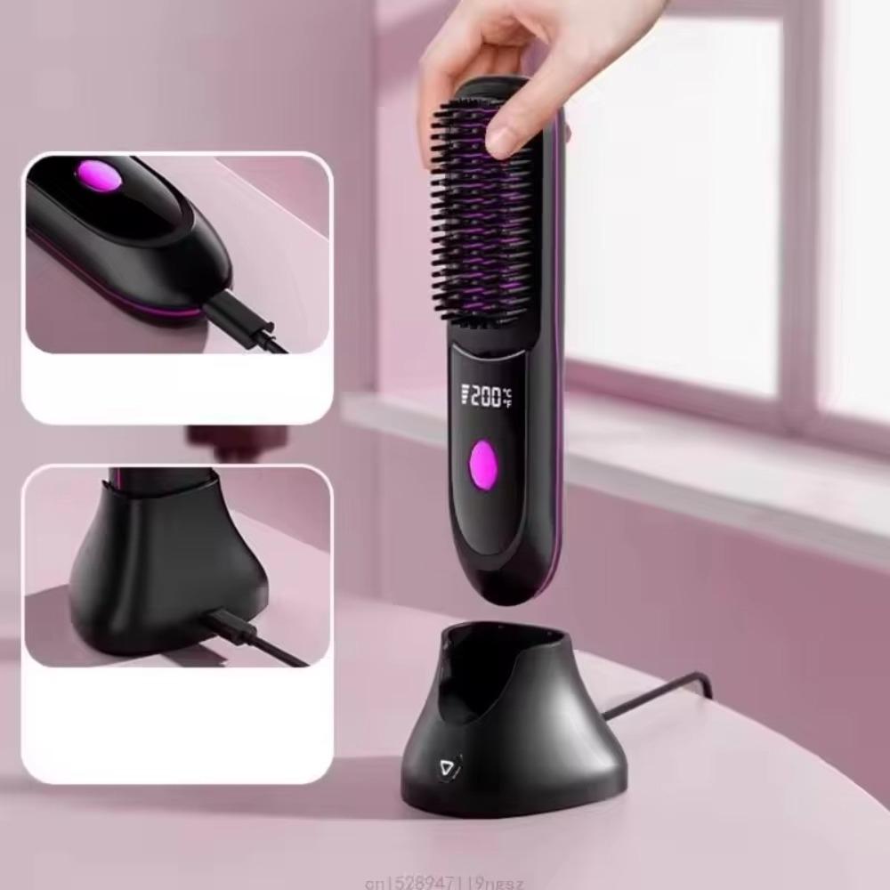 

Digital Display Hair Straightening Comb Ceramic Heating Electric Hot Comb New Hair Flat Irons