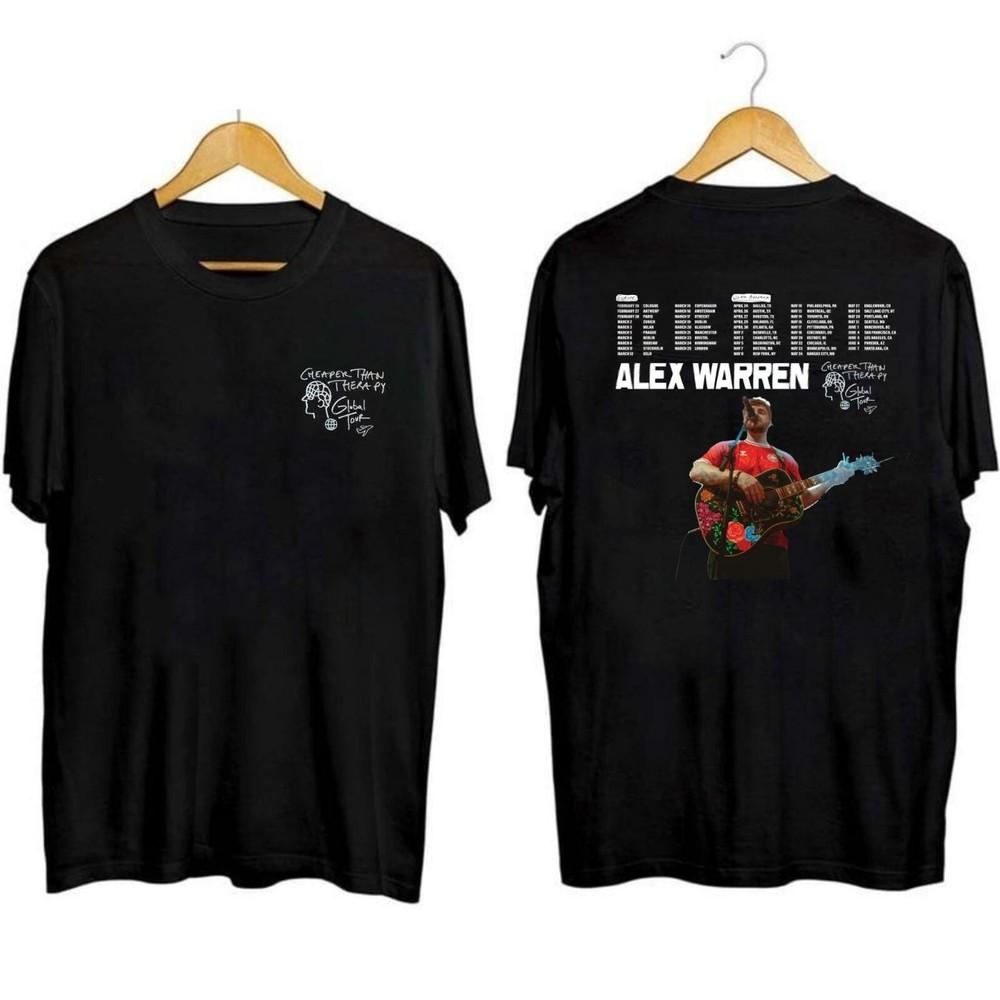 Alex Warren Cheaper than Therapy Tour Shirt Funny Gift for Friend All Size Unisex T-Shirt XXXXL