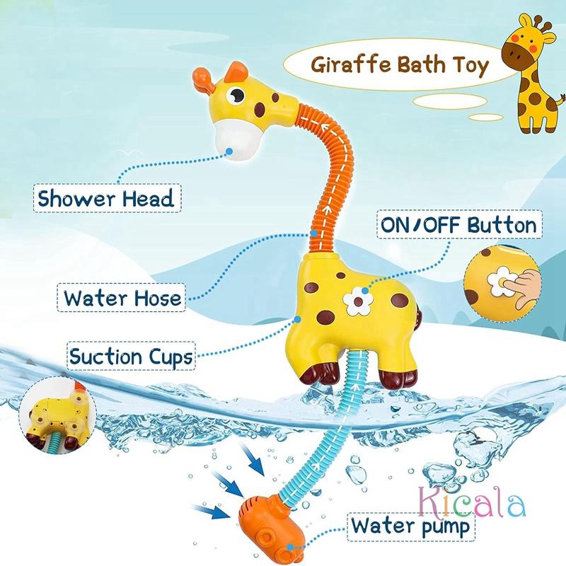 Bath Toys For Toddlers Giraffe Shower Water Pump Cute Sprinkler Bathtub Toy For Boys Girls Kids Gifts