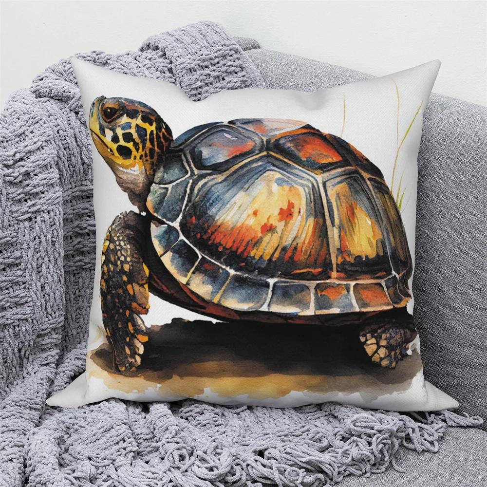 Farmhouse Home Sofa Car Decor Throw Pillow Cover Decorative Sea Animal Cushion  Turtle Coral