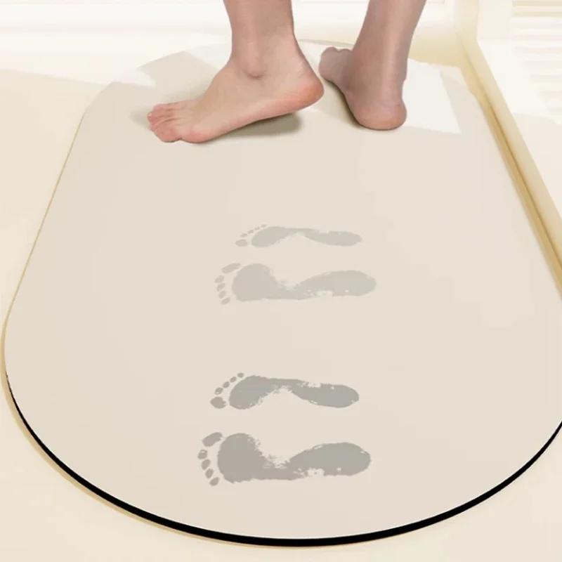 Non-slip Bathroom Carpet Strong Absorbent Beige Stripes Floor Mat Home Decor Toilet Entrance Rug Alfombra De Baño