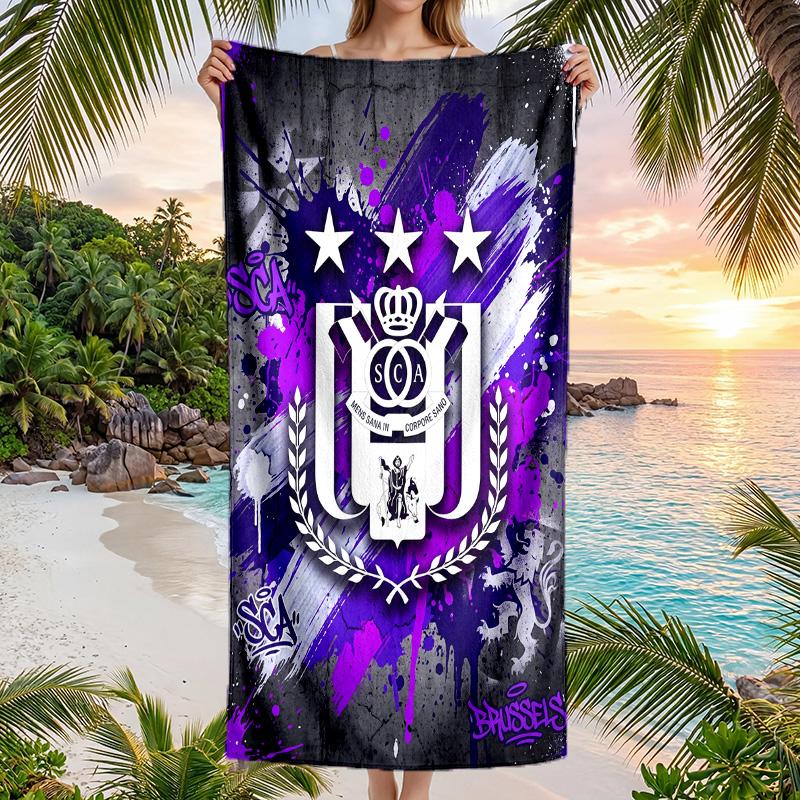 Anderlecht FC Print Quick Dry Beach Towel Microfiber Absorbent Portable Travel Swimming Towel