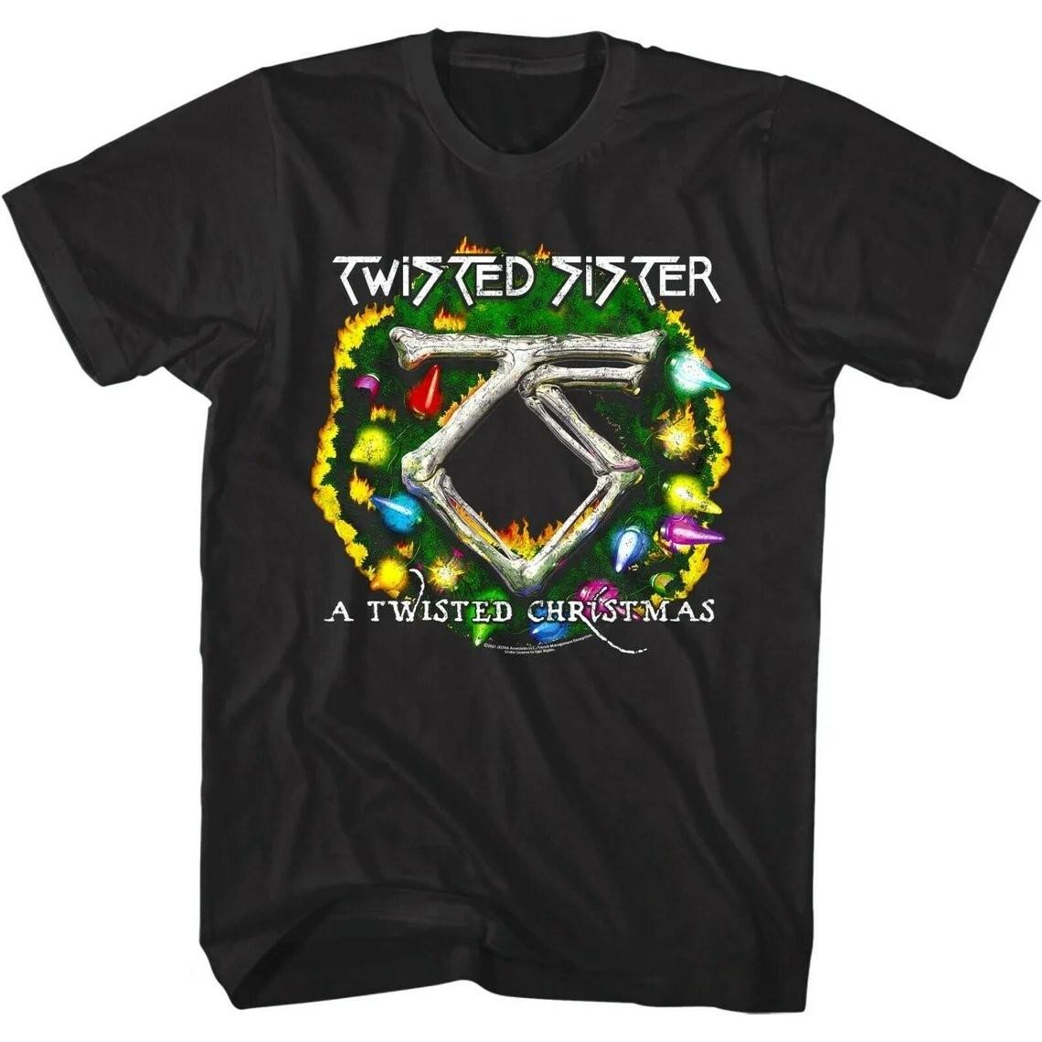 Винтажная футболка с рождественскими гирляндами Twisted Sister, 100% хлопок, унисекс, S-234XL UB027 M