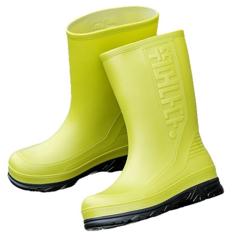 New fashion women's rain shoes classic medium tube women's water shoes non-slip sole women's rubber shoes wading rain boots cover feet water boots