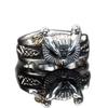 Vintage Thai Silver Animal Owl Finger Rings For Men Women Punk Fashion New Jewelry Couple Gift Party anillos mujer