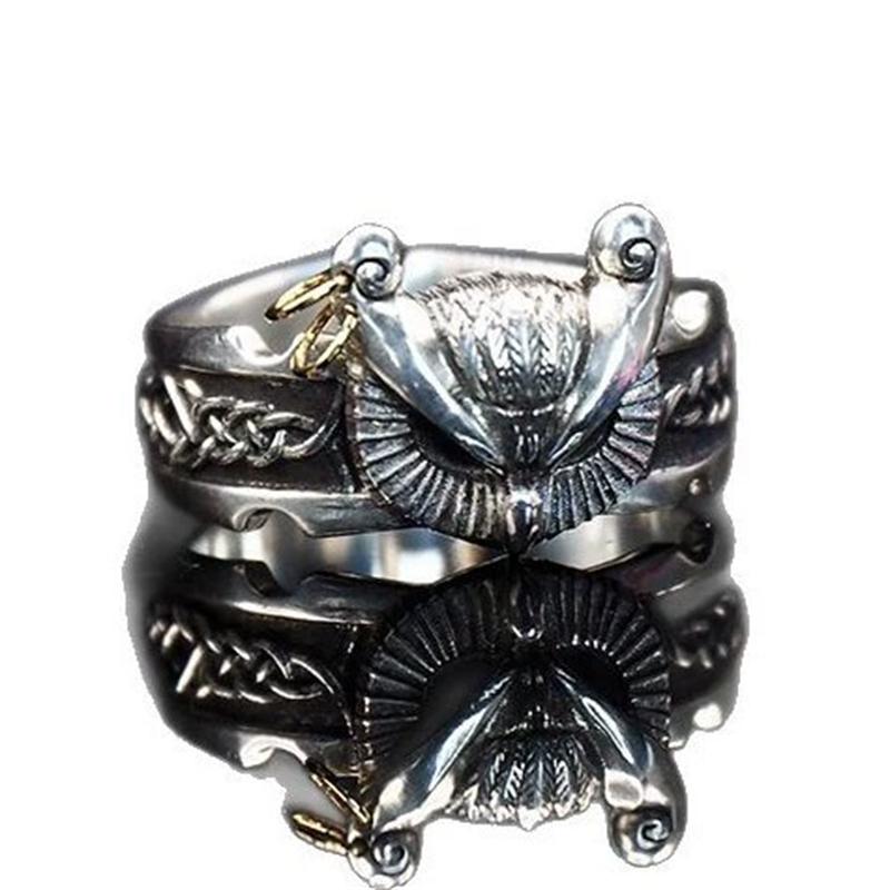 Vintage Thai Silver Animal Owl Finger Rings For Men Women Punk Fashion New Jewelry Couple Gift Party anillos mujer