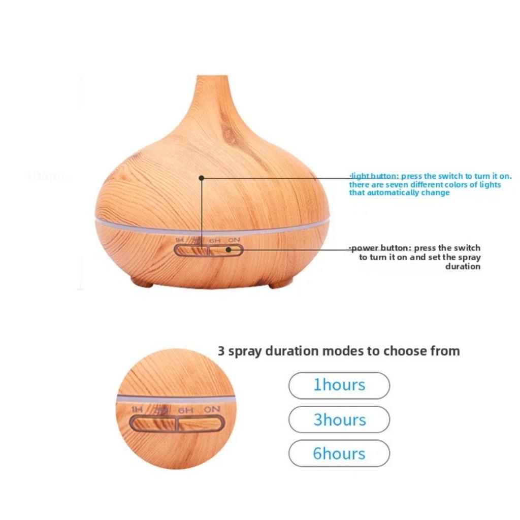 Home Aromatherapy Machine Night Light Humidifier Onion Wood Grain Aromatherapy Machine Essential Oil Aromatherapy Machine Automatic Fragrance Diffuser