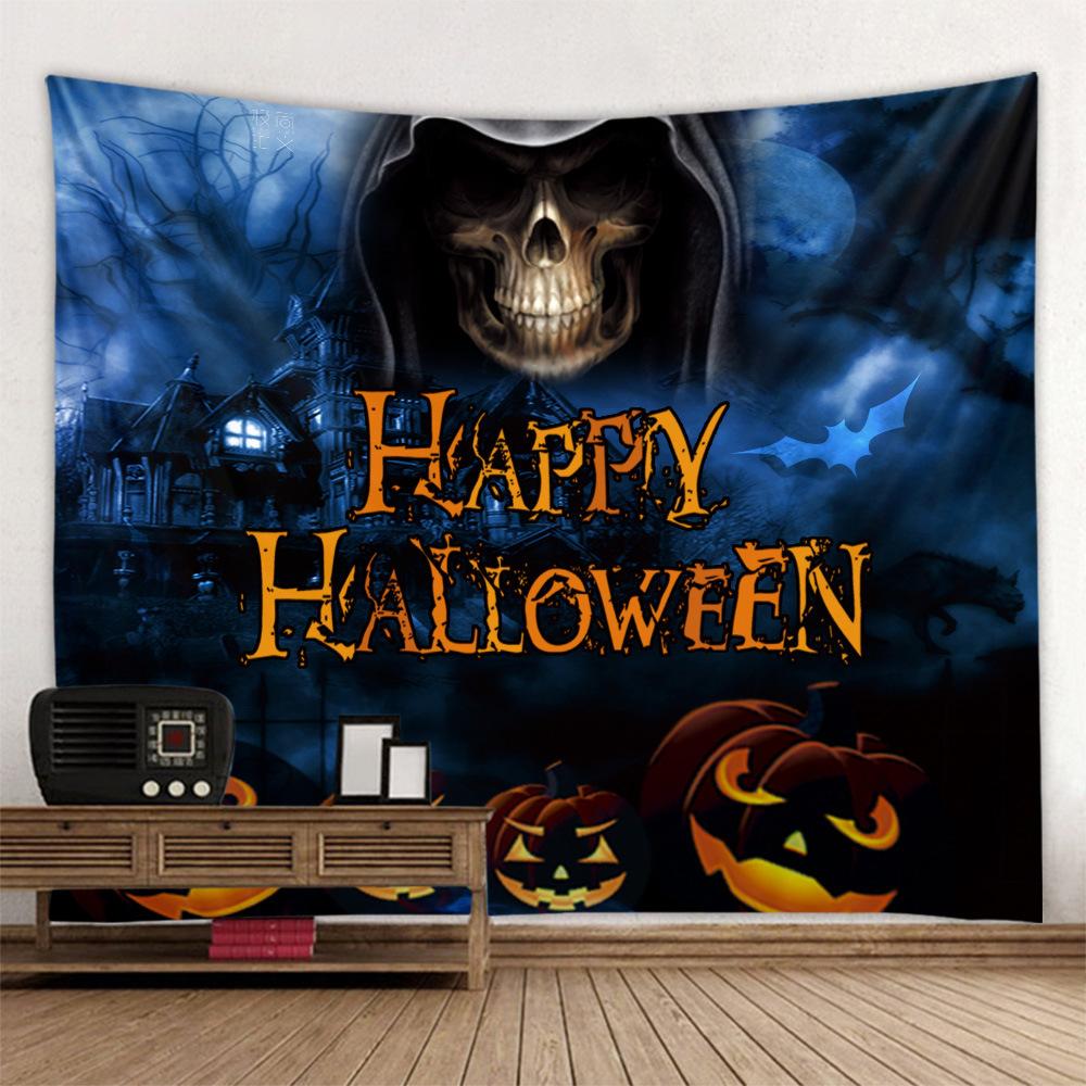 Bedroom Living Room Decor Garden Poster Decor Beach Blanket Funny Tapestry Halloween Horror Witch Skull Ghost Wall Hanging