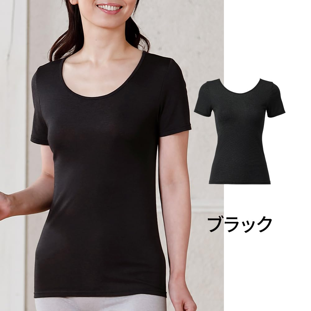BS Fine Stone Standard Inner Short Sleeve Thin and Made in BN1203 "Wearable Bath" Women's Shirt, Lightweight, Non-Sweaty, Stretchy, Japan, (JP,