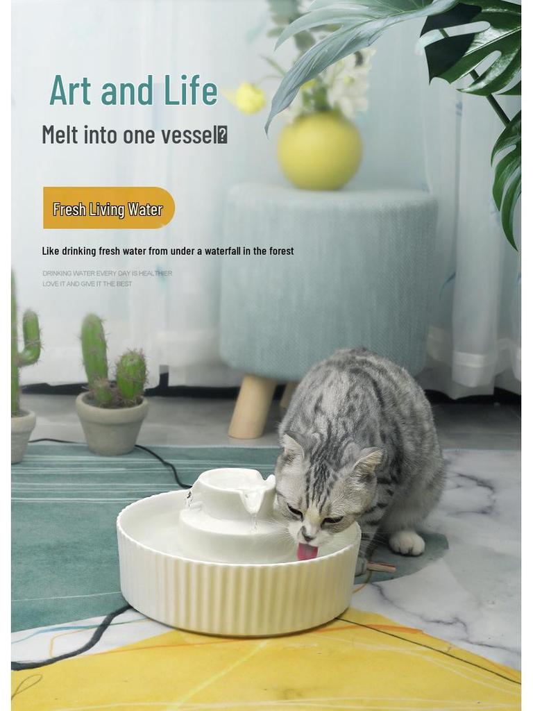 Crazy Claws Keramik-Katzenbrunnen mit Filter – Selbstzirkulierende Trinkschale für gesunde Hydratation.