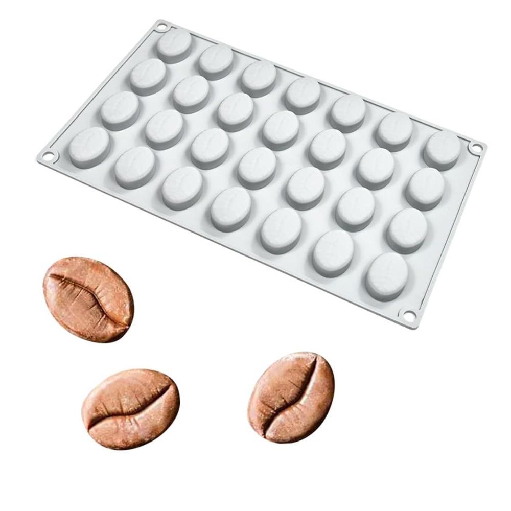 

Heat Resistant Coffee Beans Silicone Mold 28 Cavity Baking Mold Stylish French Pastry Mold Pudding
