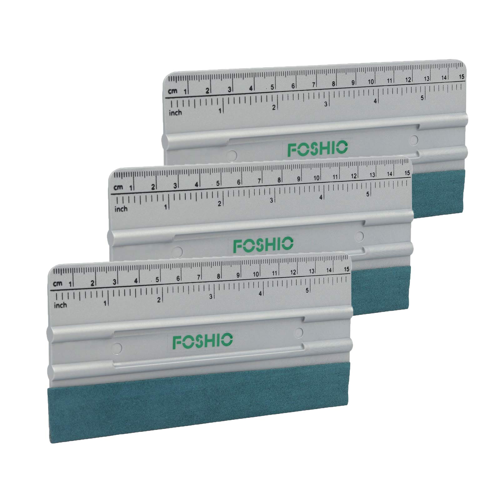 

FOSHIO 3 Pcs Car Vinyl Wrapping Felt Squeegees 2 Measuring Units Film Squeegees Ruler squeegee*3