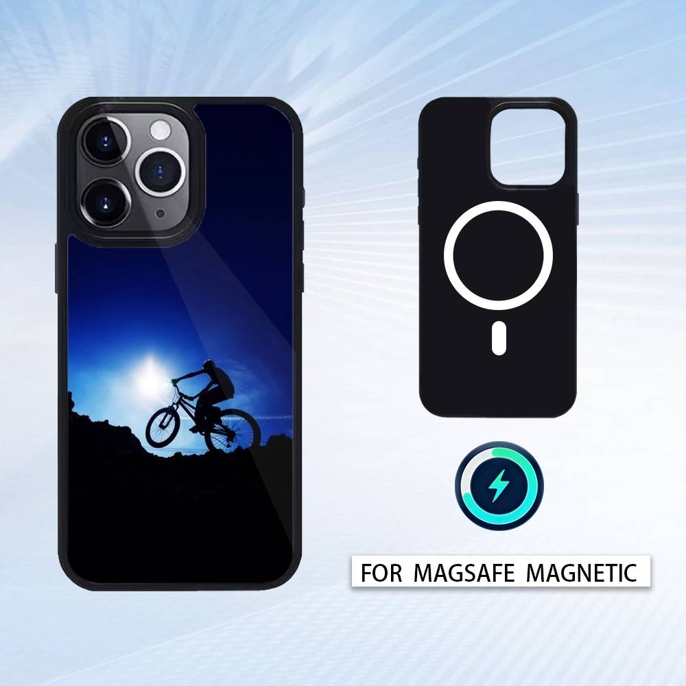 MTB Mountainbike Handyhülle Für iPhone 16,15,14,13,12,Pro,Max Für Magsafe Magnetisches Kabelloses Laden