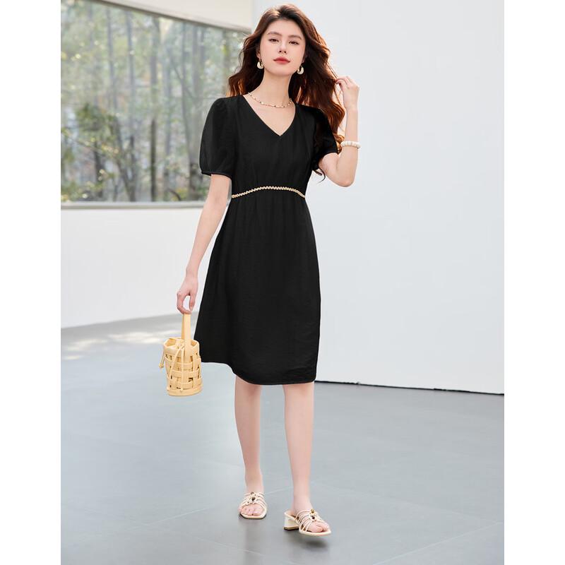 Sanpowa Women's Summer V-Neck A-Line Dress