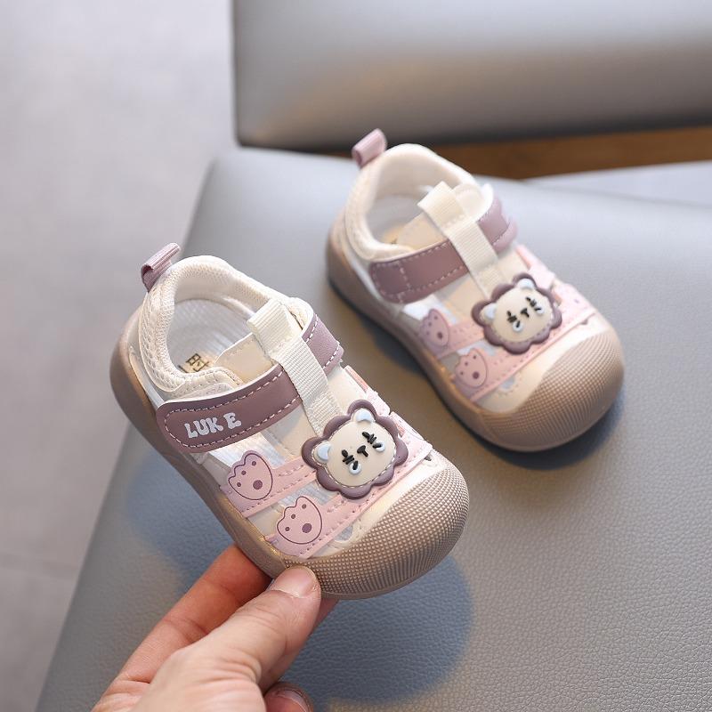 

Summer Unisex Closed Toe Sandals Anti-kick Soft Sole Functional Toddler Walking Shoes 16 розовый