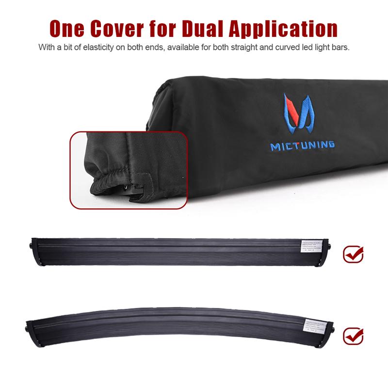 MICTUNING  22'' 32"  42'' 52'' Inch Premium Gear Sleeve Cover for Straight Curved LED Light Bars