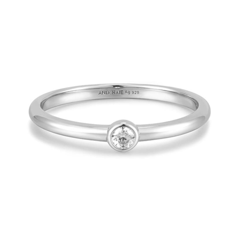 

ANIA HAIE Half Round Cubic Zirconia 925 Silver Ring R059-02H No. 18