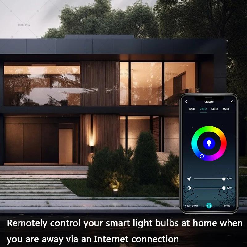 Intelligente Glühbirne Smart Life App-Steuerung WiFi Bluetooth RGB + CW LED-Licht 220-265V Dimmbar Kristall Raumdekoration