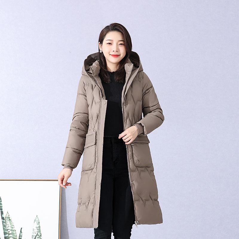 2023 Mid-length Down Jacket Women's Knee Winter New Hooded Coat Warm Slim Jacket
