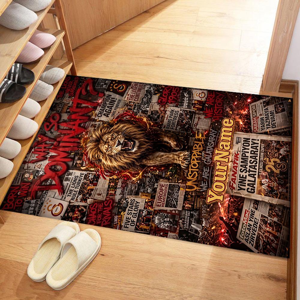 Galatasaray Personalized Name Floor Rug Office Rug Suitable For Outdoor Dormitory Kitchen Hallway Antislip Carpet Anime Office Decor Spiritual Gift
