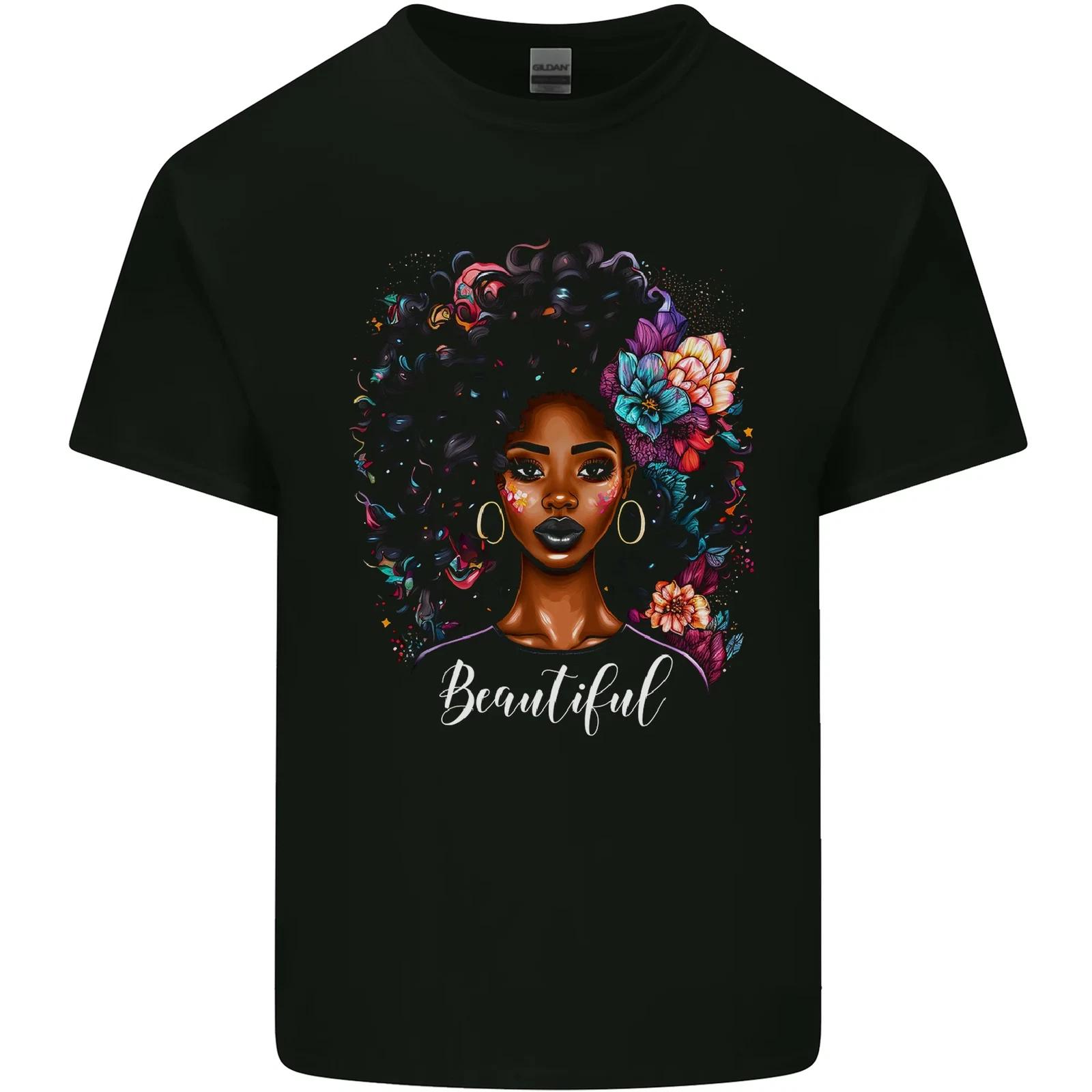 Beautiful African Black Woman Kids T-Shirt Childrens L