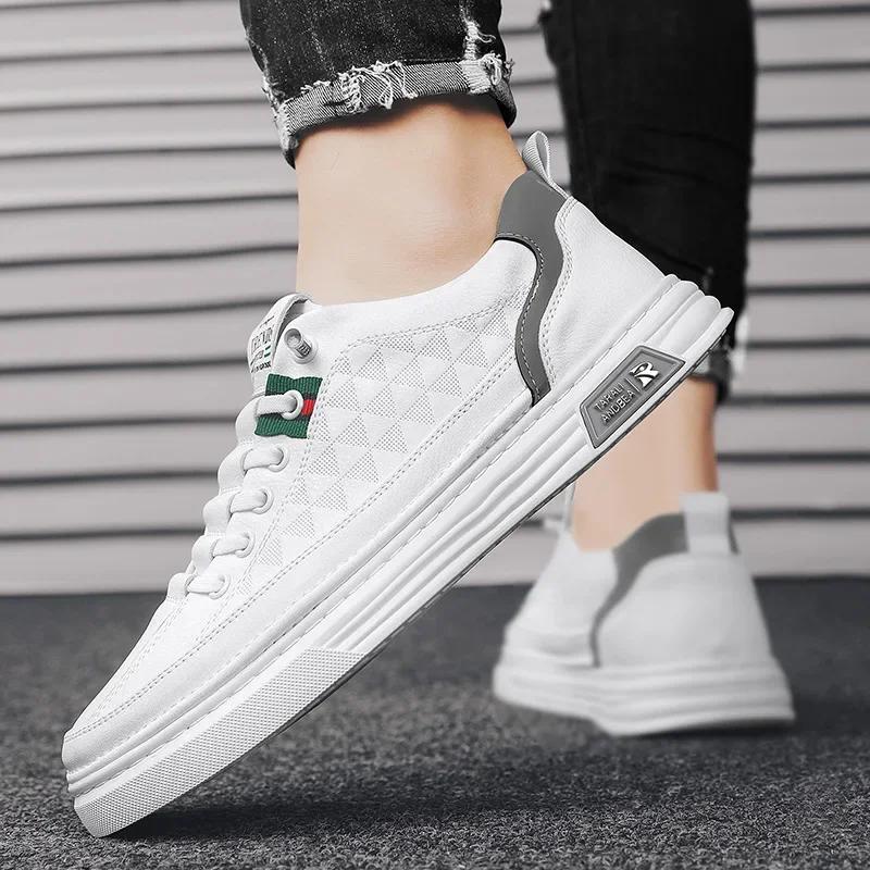 Men's Casual Board Shoes Autumn Versatile Lightweight Soft Bottom Waterproof White Trendy Shoes Men's Flight Fighter Boots