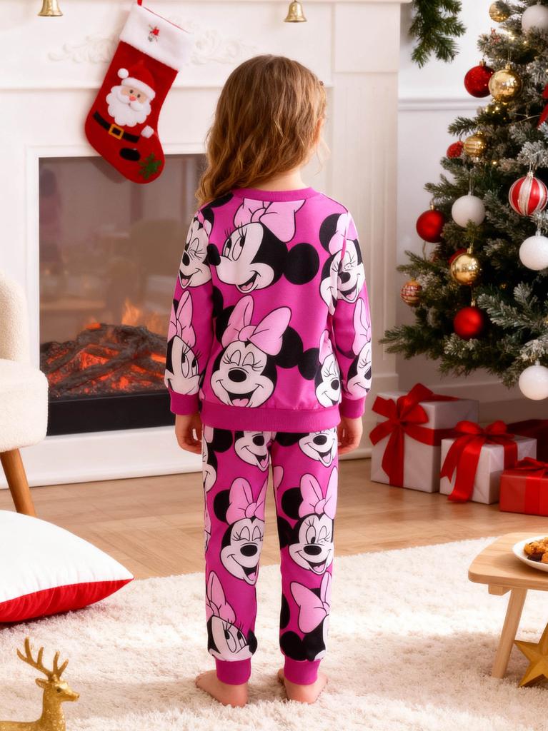 Children's Cartoon Print Long Sleeved Sweatshirt And Sweatpants Set