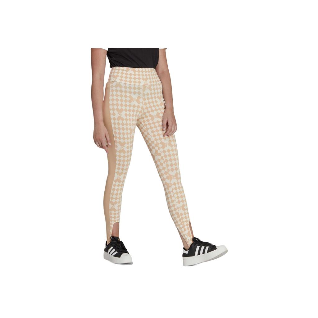 adidas Ski Chic Allover Print Tights Women Tights Yellow White IA3916