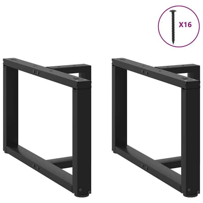 VidaXL Pieds de table basse en T, 2 pièces, noir, 70 x 25 x (42-43) cm, acier 4013036