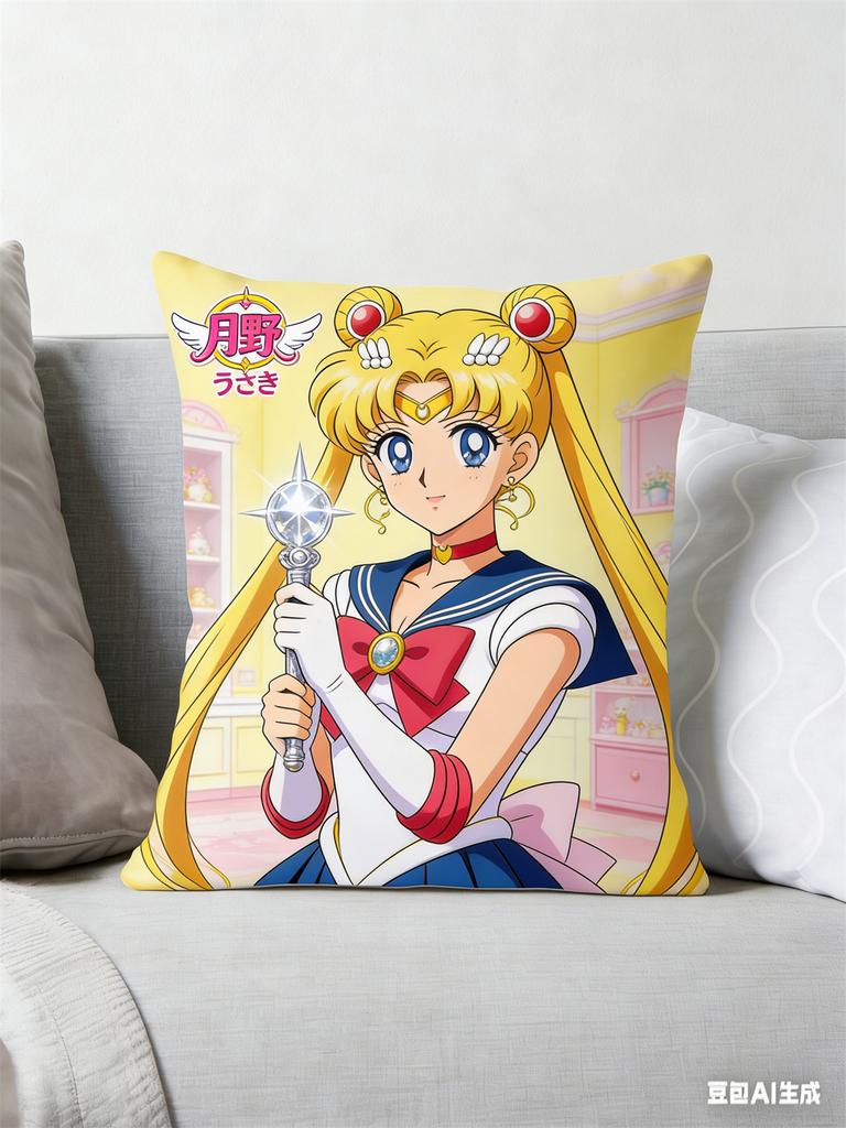 Sailor Moon Pillow Anime Fan Favorite Inner Senshi Print Decorative Pillow for Fans Magical Girl Home Decor and Anime Enthusia