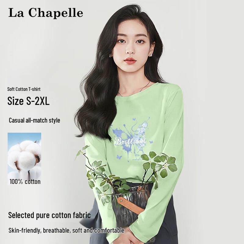 

La Chapelle Women s Casual Long Sleeve Graphic Print T-Shirt L