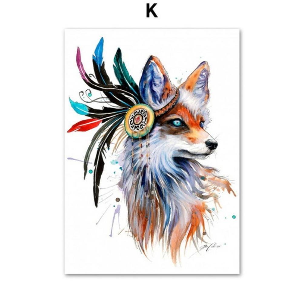 Artă de perete cu animale abstracte nordice Pictură pe pânză poster de artă imagini de perete imprimate pentru decorarea sufrageriei acasă