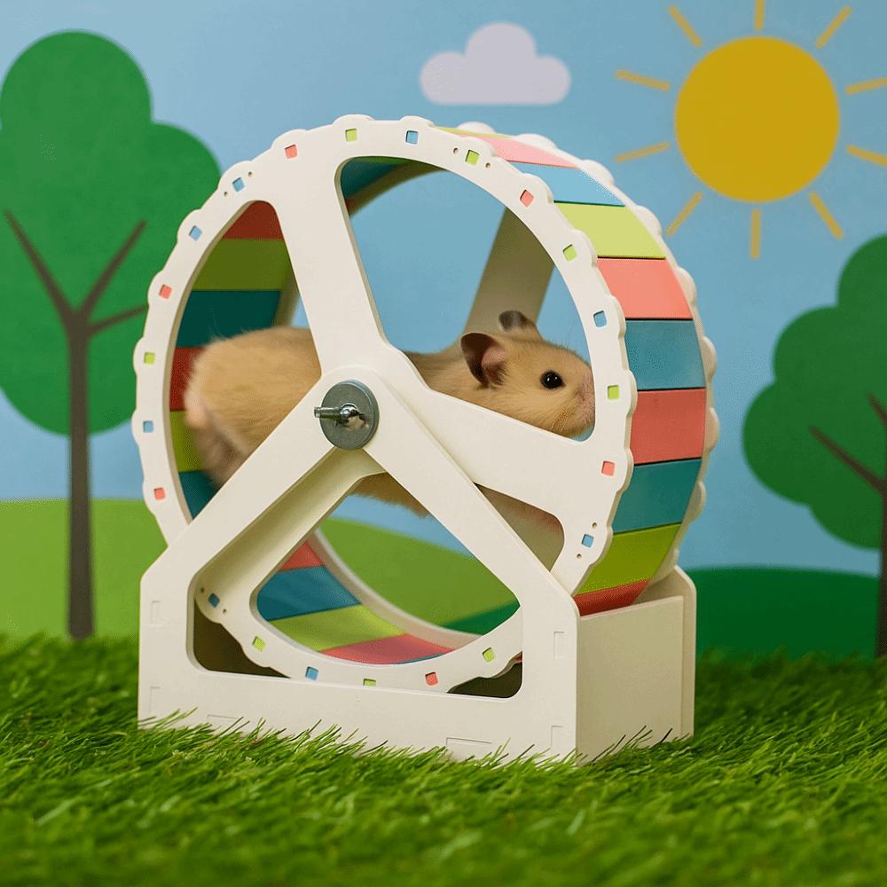 Silent Hamster Running Wheel Plastic Pet Hamster Bracket Rodent Running Wheel  Pet Exercise