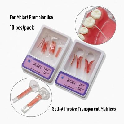 Dental Self-Adhesive Transparent Sectional Contoured Matrix  Twin Anterior Matrice Matrix  for Premolar Molars Polyester Matrices