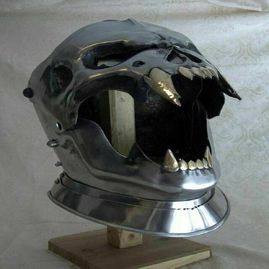 Medieval Helmet Old Demonic Face Helmet Battle Ready Historical Treasure