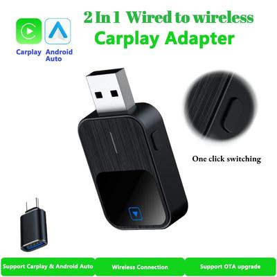 2 viename belaidis Carplay adapteris Belaidis Android Auto Adapter Mini Body Smart AI Box, skirtas Volvo Benz Cadillac Jeep Lexus Buick Benz Mazda VW Kia