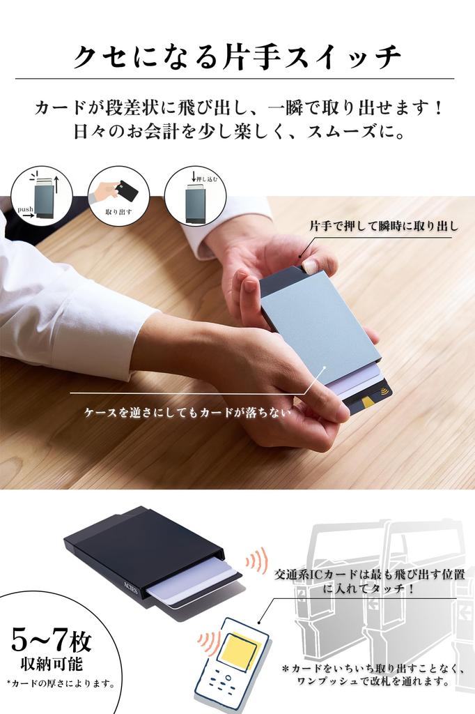 Skimming Prevention Credit Card Slim Wallet for Men [Acies] [Overwhelming Texture] Case, Slim, Sliding, Anti-Magnetic,