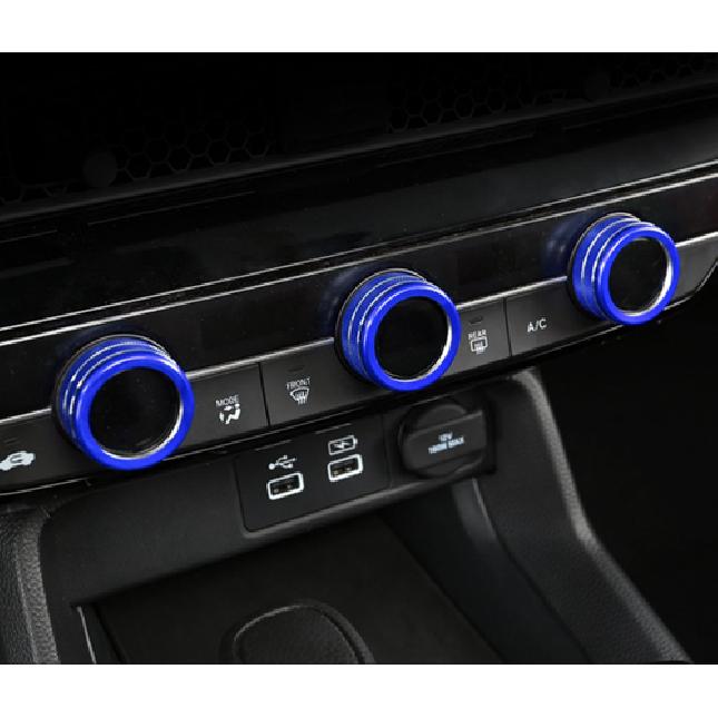For Honda Civic   Air Condition Knob Button Ring Cover Blue Decor