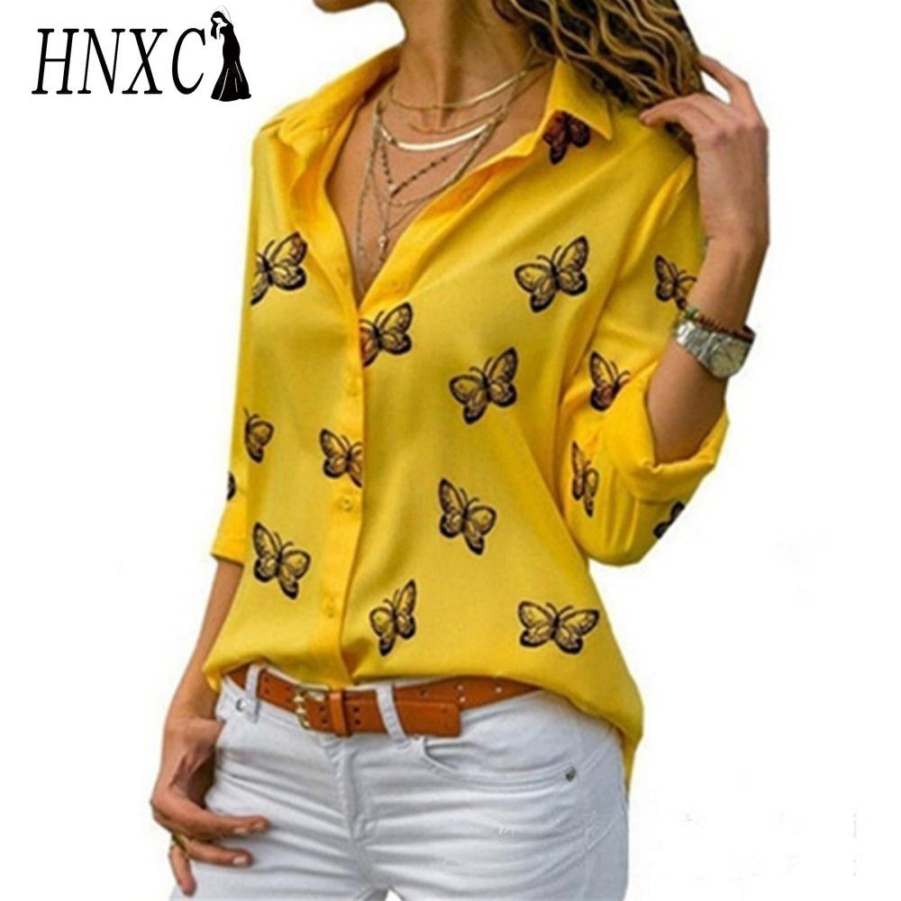 HNXC Women's Fashion Casual  Long Sleeve POLO Neck Blouses & Shirts
