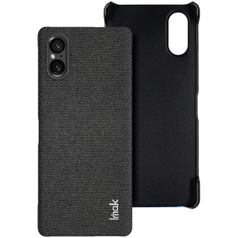 IMAK Ruiyi Series for Sony Xperia 5 V Case Cloth Texture Shell Shockproof PU Leather+PC Cell Phone Cover