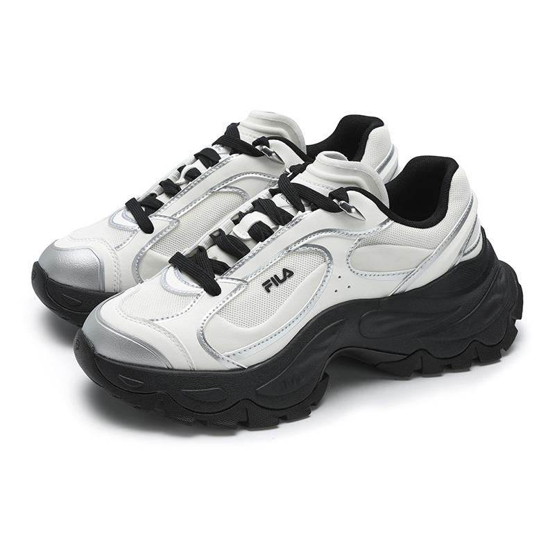 FILA Sofia 4 Lux Fishbone Shoes Comfortable Versatile Durable Low-Top Dad Shoes Women sneaker White Black F12W521114FSB