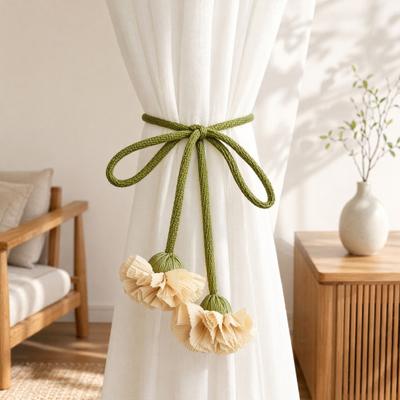 Blumen Vorhang Raffhalter Vorhanghalter Dekorative Kordel Handgemacht Boho Blumen Raffhalter Vorhang