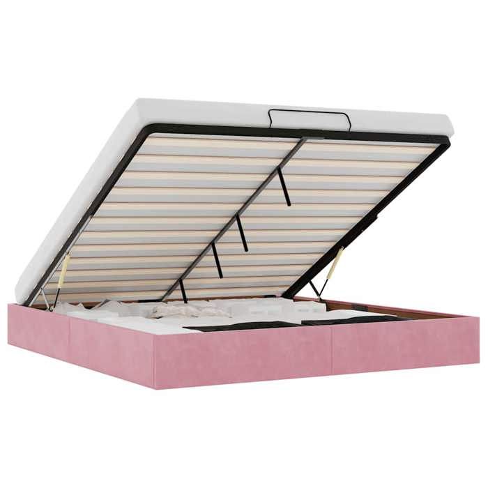 VidaXL Cadre de lit ottoman sans matelas rose 160x200 cm velours, cadre de lit, cadre de lit ottoman, cadre de lit avec 3310978