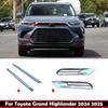 For Toyota Grand Highlander 2024 2025 ABS Chrome Exterior Upper Grille Mesh Net Decorative Strip Front Bumper Air Vent Frame