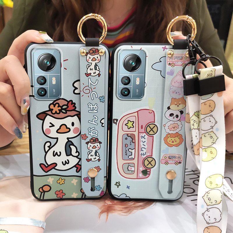Protective Kickstand Phone Case For Blackview A85 Waterproof Ring Cartoon Lanyard Soft Case Dirt-resistant Shockproof