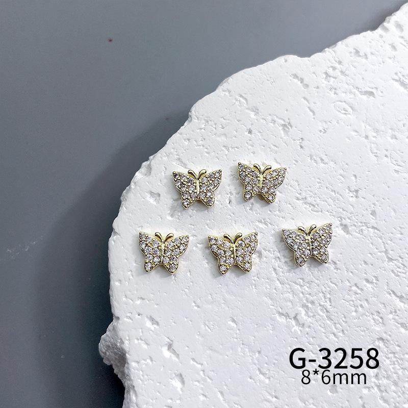 Lux Zircon Bowknot Nail Art Jewelry - Sparkling French Niche Design