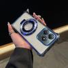 Luxury Plating CD Ring Stand Shockproof Case For MOTO G86 Power G56 15/45/05/84/54/64/34/24/04/14 Transparent Silicone Cover