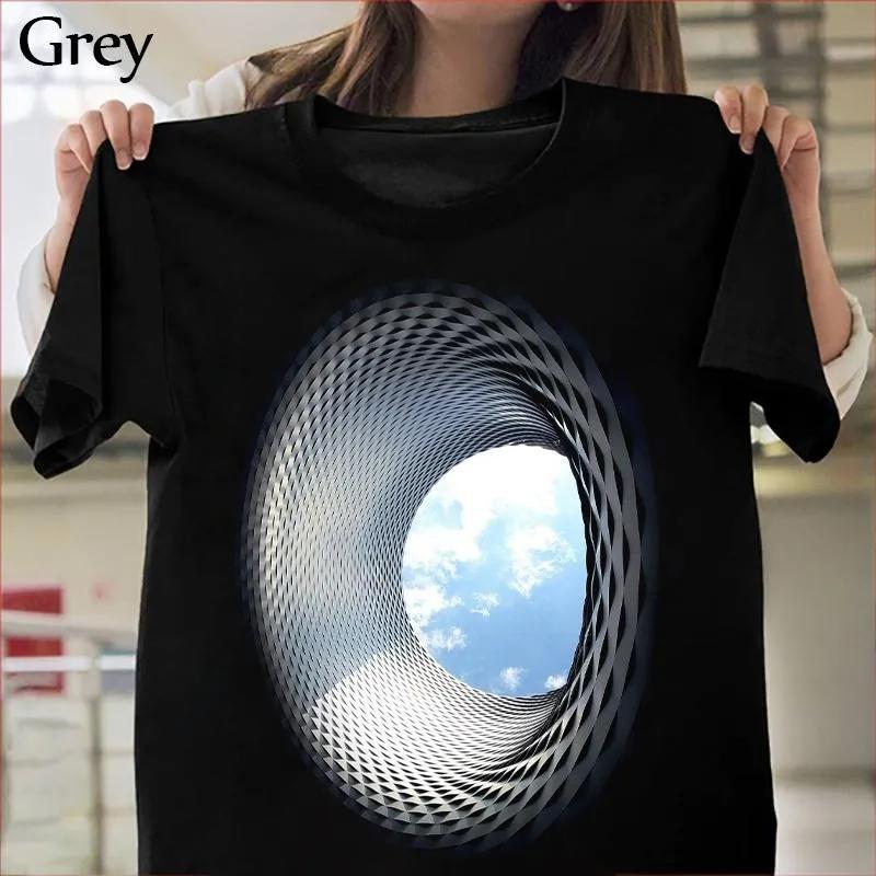 Fashion Unisexs Tshirt Optical Illusion Series Pattern Round Neck Print Plus Size Casual Short Sleeve Street Cool Popular Top